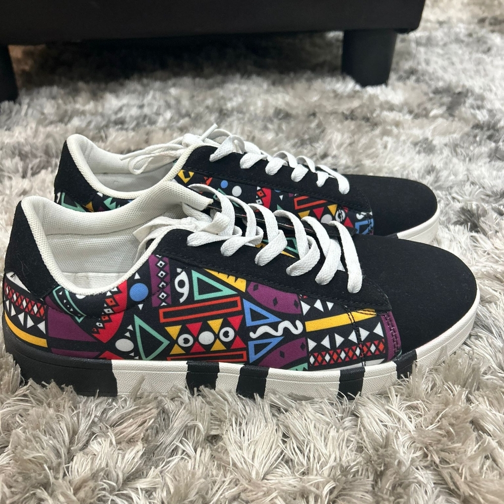 Color block canvas sneakers